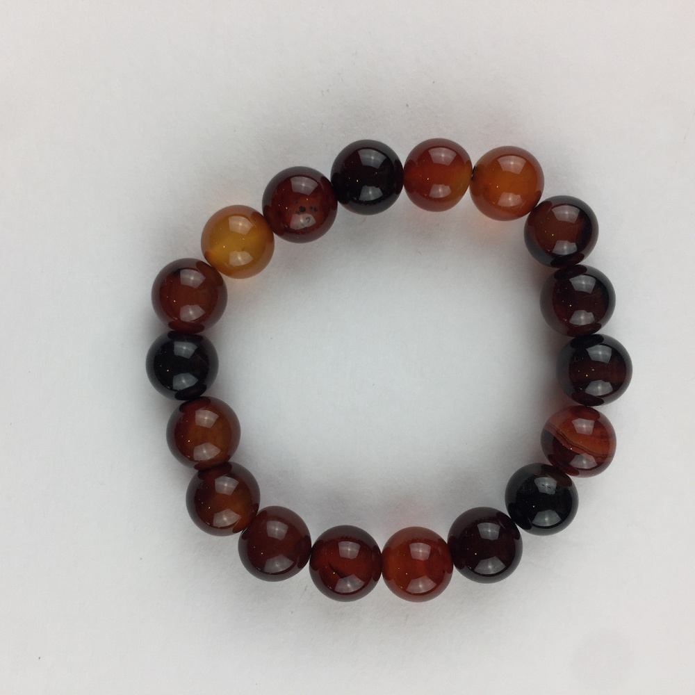 Fall color semi-precious stone stretch bracelet